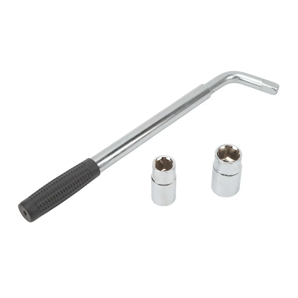 Telescoping Telescoping Lug Wrench 17/19mm and 21/22mm Sockets 45 Gauge Steel L Type Wheel Wrench Heavy Duty Wheel Nut Wrench