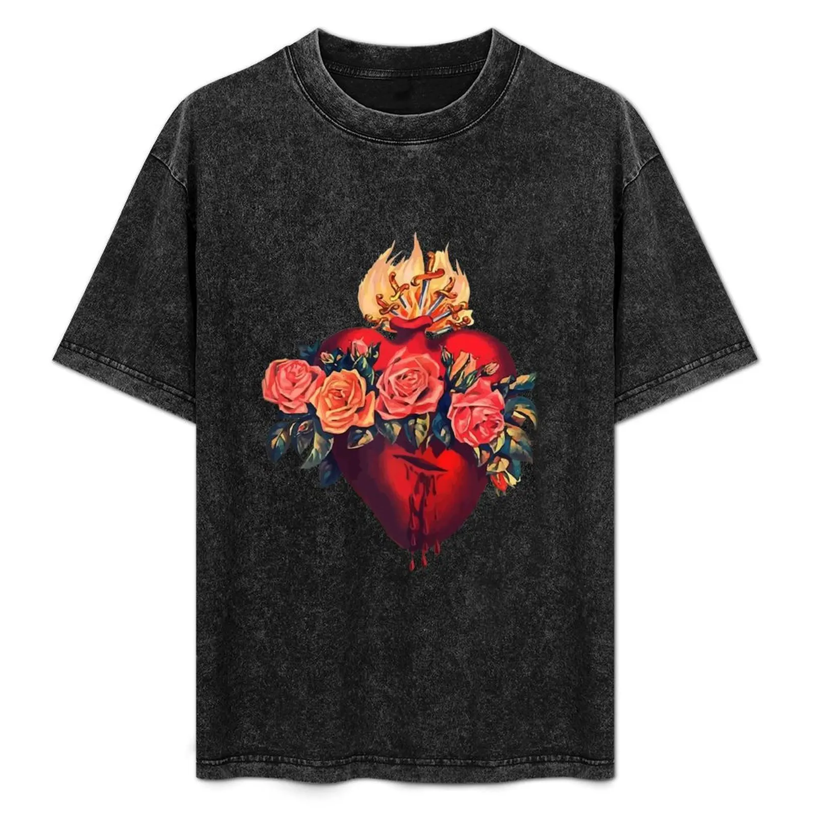 

Immaculate Heart of Mary Vintage Blesed Catholic T-Shirt Dry Fit Athletic Short Sleeve Shirt