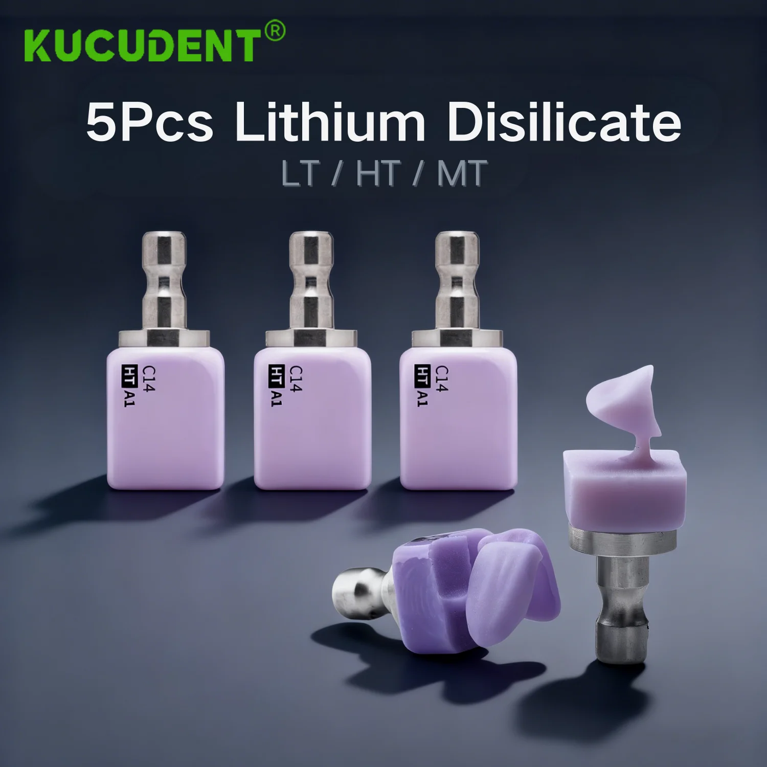 

5pcs Dental Lithium Disilicate High Strength Dental Glass Ceramic Block HT/LT/MT for CAD/CAM Veneer Crown Restorations Material