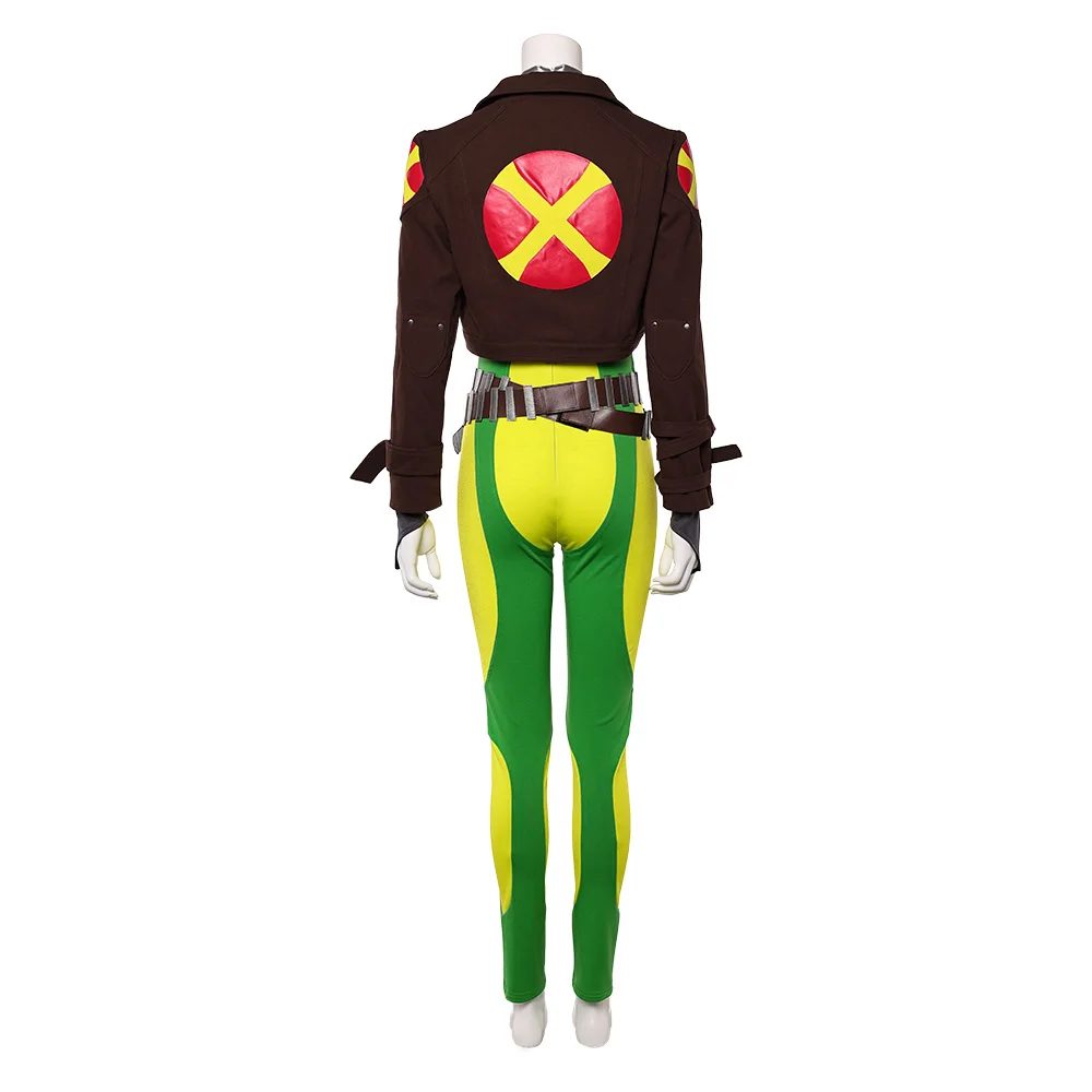 Fantasia Rogue Cosplay Costume Jumpsuit Jacket Movie X-97 Roleplay Coat Belt Women Adult Uniform Carnival Outfits Halloween Suit view 4