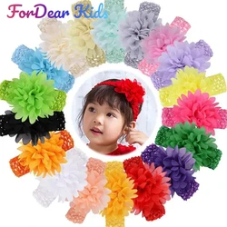 1PC Girls Headbands Chiffon Flower Bows Soft Strecth Bands Baby Hair Accessories for Newborns Infants Toddlers and Kids