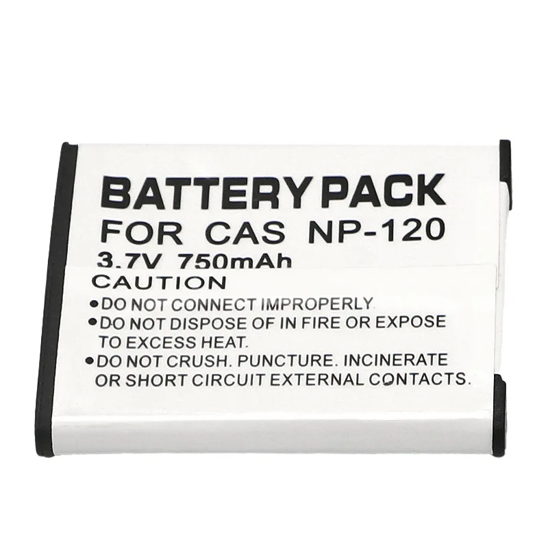 Vollständig dekodierter NP-120-Ersatzakku 750 mAh für Casio Exilim Digitalkamera Li-Ion Power