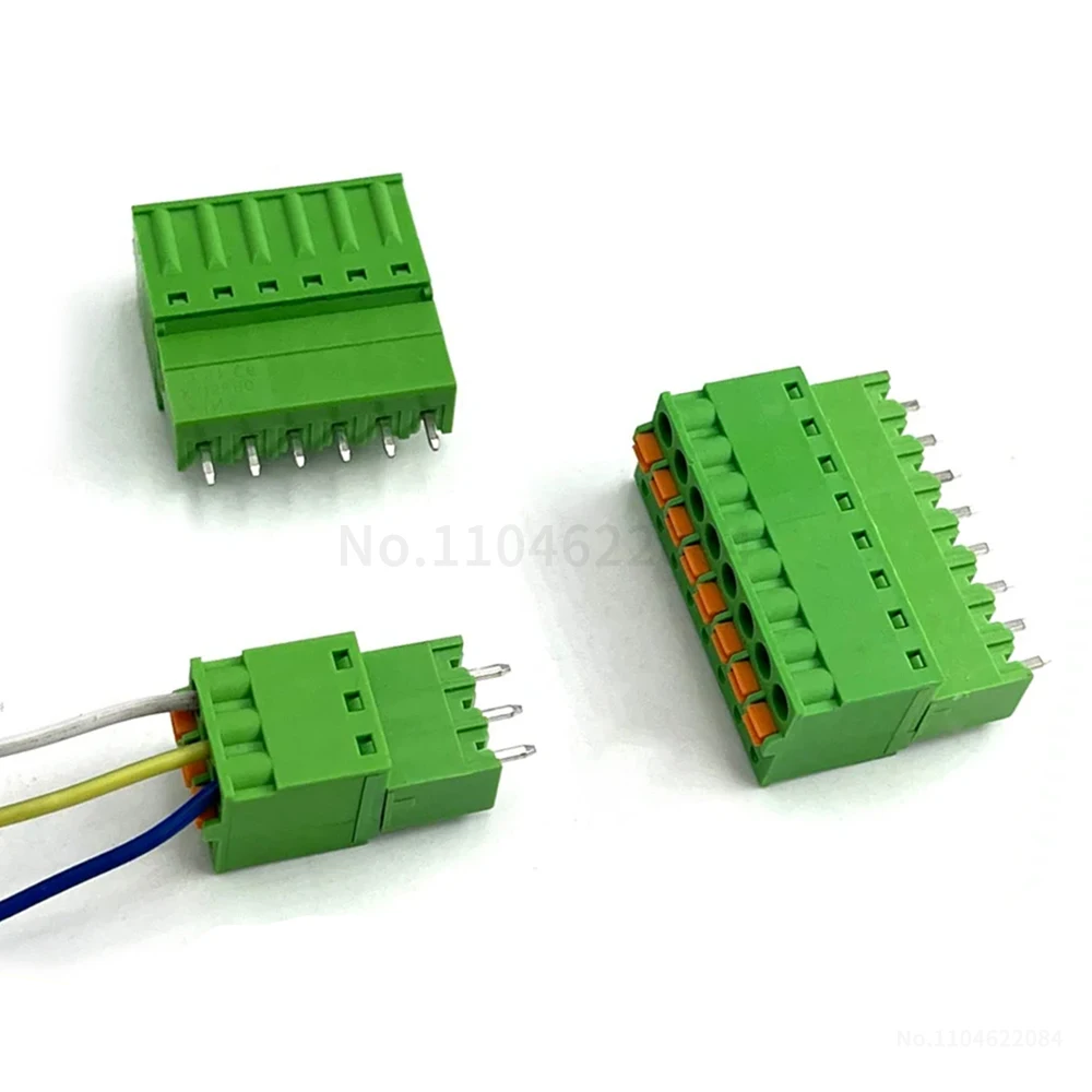 (5 Sets) KF 2EDGKD + 2EDGVC 2EDGRC - 3.5mm 3.81mm Plug-In PCB Spring Press with Straight Curved Header Complete 15EDGKD + VC RC
