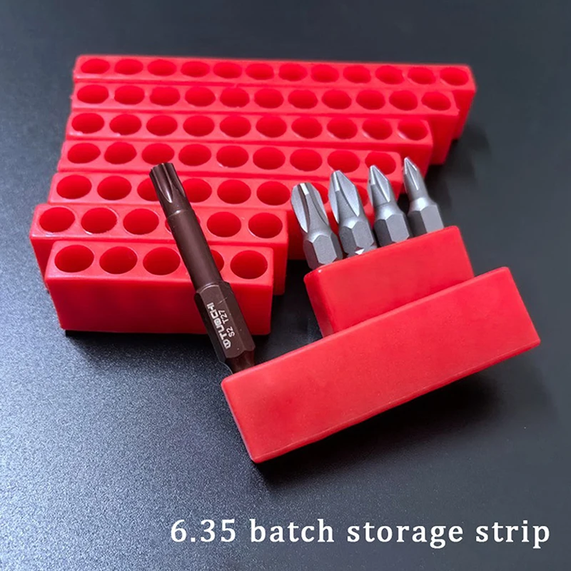 1Pc 6.35mm 1/4 Hex Shank Bit Holder - 10 Hole Plastic Screwdriver Storage Box, Screwdriver Bit Organizer Accessory