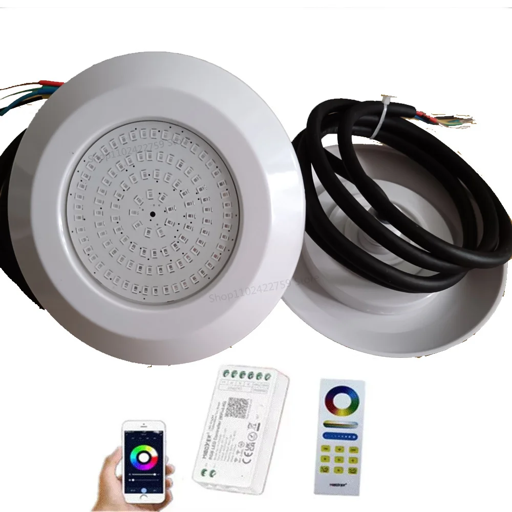Luz LED sumergible subacuática de 12W para piscina, lámpara nocturna, aplicación inteligente RGB con control, foco impermeable para jardín al aire libre