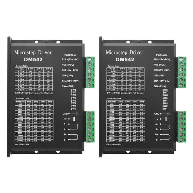 2X Stepper Motor Driver, DM542 Stepper Motor Driver Dsp Digital Driver Board For Nema 17, Nema 23 ,Etc