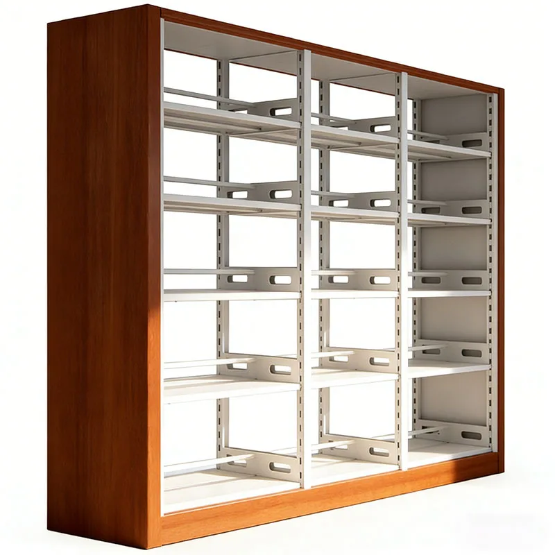 Steel Bookshelf, Thickened Baffle Library School Reading Room Bookcase Floor Single Double Sided File Shelf Shelf
