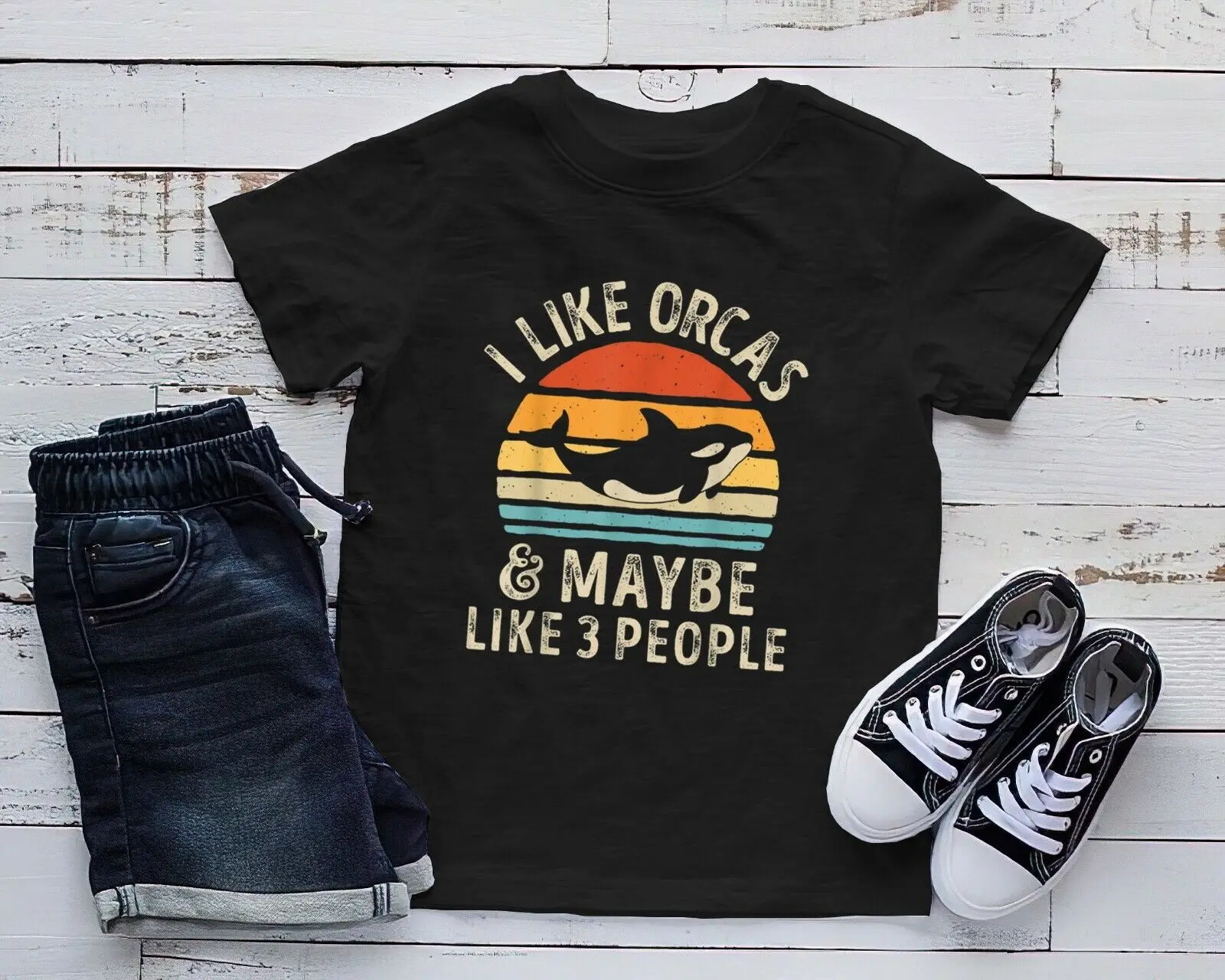 I Like Orcas and Maybe 3 People Funny Orca Killer Whale Gift T-Shirt