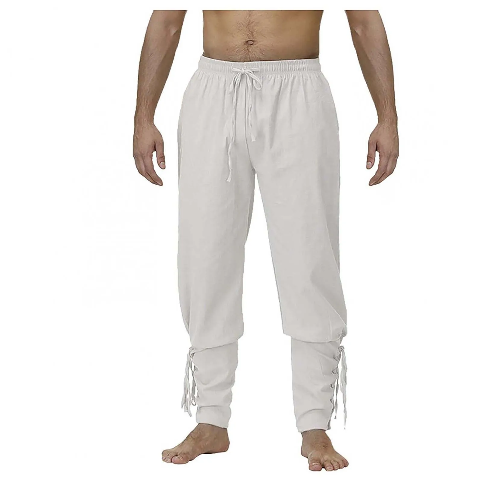 

Pirate Pant For Men Costume Renaissance Medieval Pants Drawstring Shorts Halloween Costume Adult Cosplay