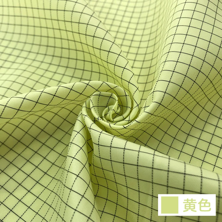 Antistatische kledingstoffen Apparatuur ESD Polyester Stofvrije stof Werkkledingstof 5 mm rasterkoolstof Geleidende stof van koolstofvezel