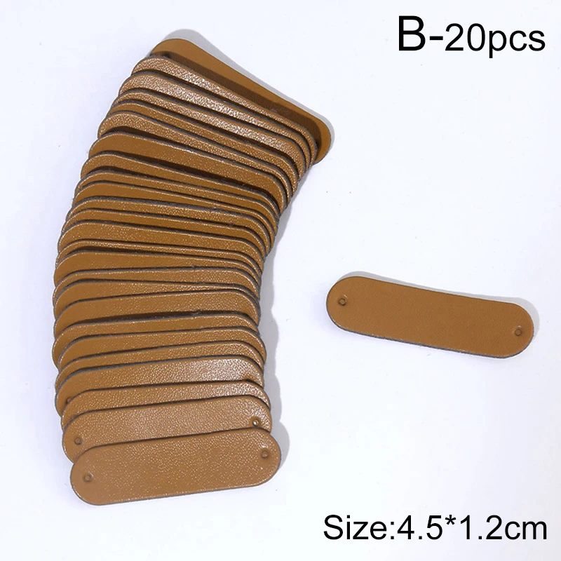 20Pcs Blank Labels Tags For Handmade Clothes Shoes Bags Knitted Caps PU Leather Labels Sewing Tags Garment Accessories