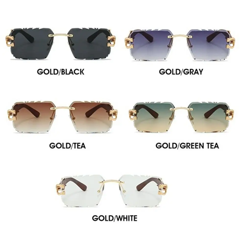 

Cool Anti-UV Rimless Women's Sunglasses HD Classic Retro Frame Eyewear Luxury Rectangle INS Women Sunglasses Outdoor