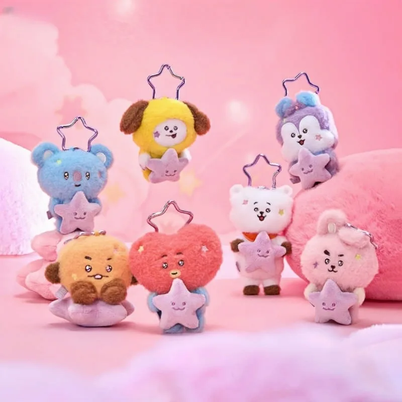 جديد الكرتون لطيف Bt21ed السفر سلسلة تاتا شيمي أفخم دمية عناق نجوم كوكي Rj المفاتيح الفتيات حقيبة قلادة الديكور اللعب هدية