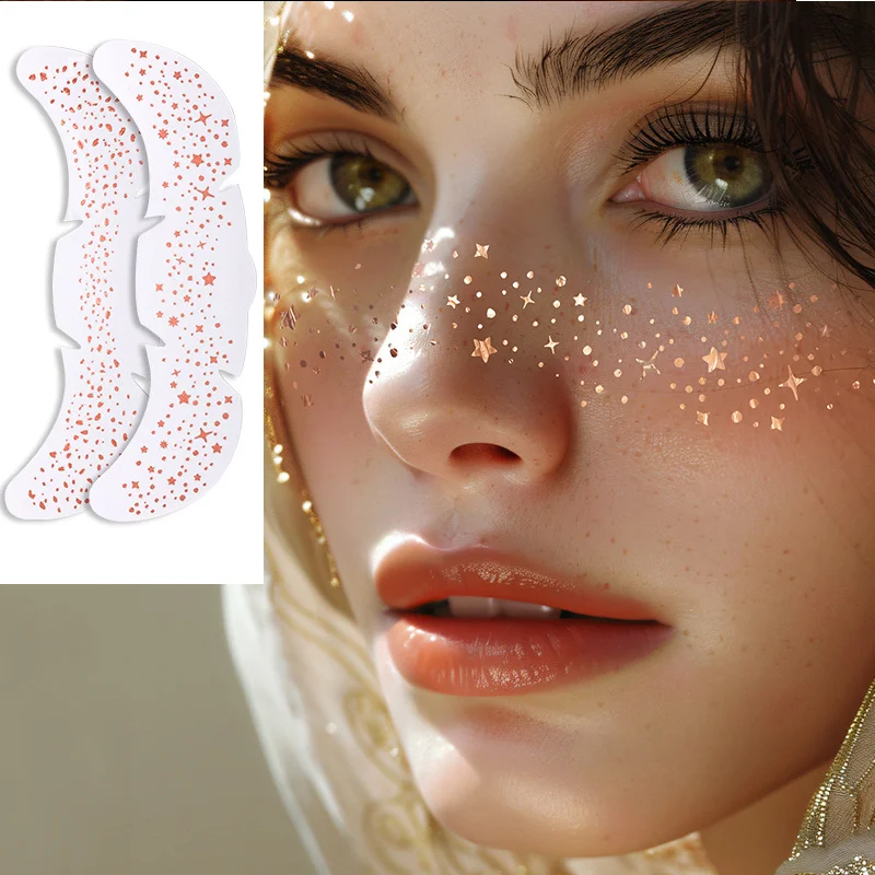 8 Sheets Pink Freckles Stickers Heart Freckle Tattoos Stickers Waterproof Temp Tattoos with Pink Star Heart Dot Pattern