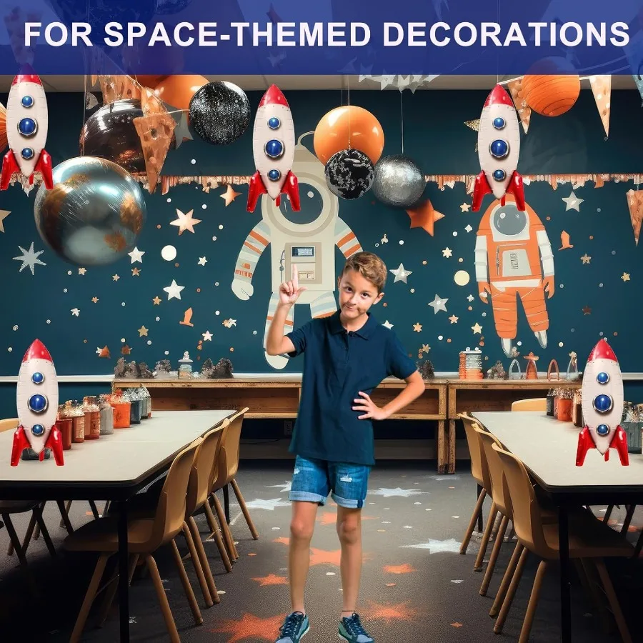 2 قطعة بالونات الصواريخ الكبيرة 33 بوصة الفضاء تحت عنوان زينة الحفلات 4D الألومنيوم احباط غالاكسي بالونات لعيد ميلاد الطفل دش Ast