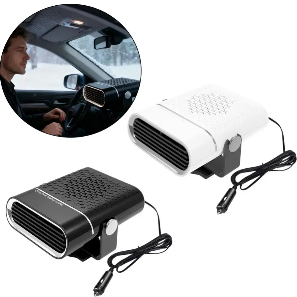Portable Car Heater 120W 12V Car Fan Heater Auto Windshield Plug in Cigarette Lighter Fast Heating Defroster Defogger Demister