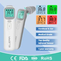 ELERA Baby Thermometer Infrared Digital LCD Body Measurement Forehead Ear Non-Contact Adult Fever IR Children Termometro