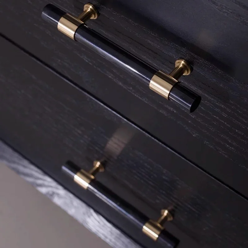 Natural Marble/Pink Crystal + Brass T Bar Cabinet Handle and Knobs Dresser Hardware Furniture Handle Kitchen Cupboard Door Pulls