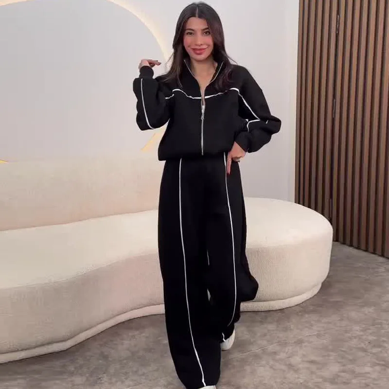 Sweatsuits For Women Summer Set 2 Piece Outfits For Women Jogging Suit Lounge Sweatshirt Jogger Pants With Pockets