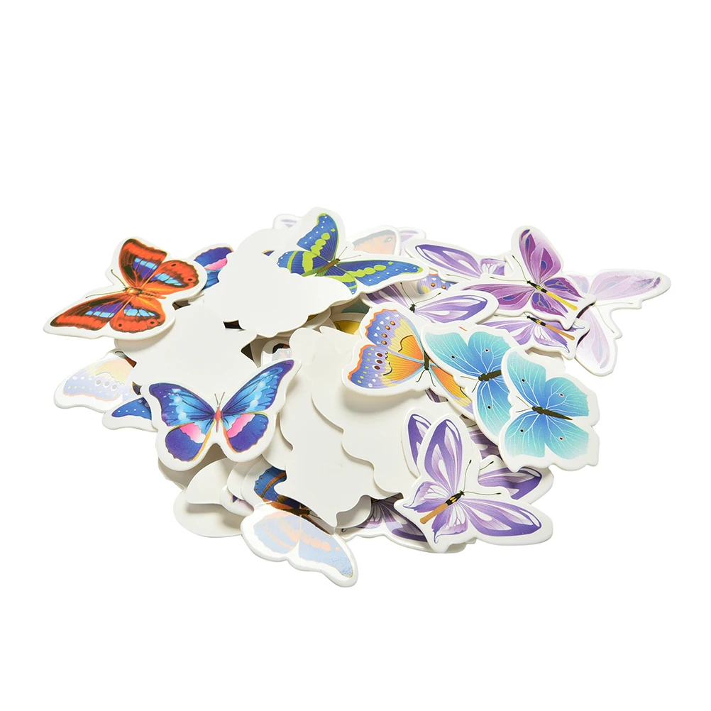 50Pcs Butterflies Wedding Birthday Rice Wafer Paper Cupcake Cake Toppers Cake Decoration Birthday Wedding Cake Tool