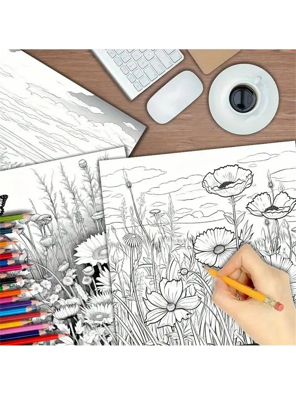 Art Coloring Book 20page Double Pages Gift For Birthday Party Relieve Stress Kill Time Graffiti Painting Drawing Book Original