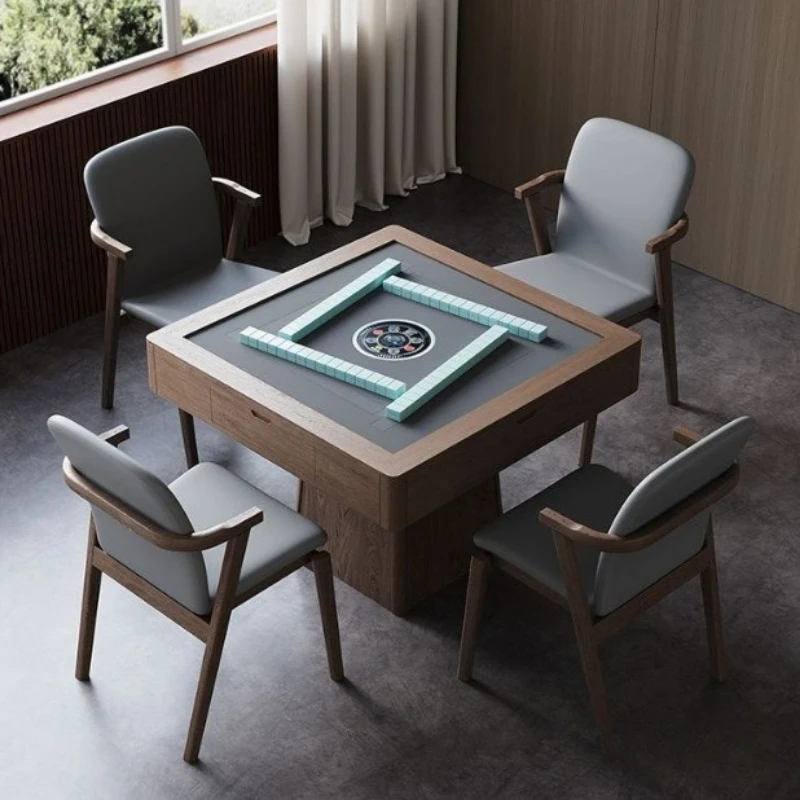 Chinese solid wood mahjong machine household multi-functional mahjong table dining table dual-purpose integration