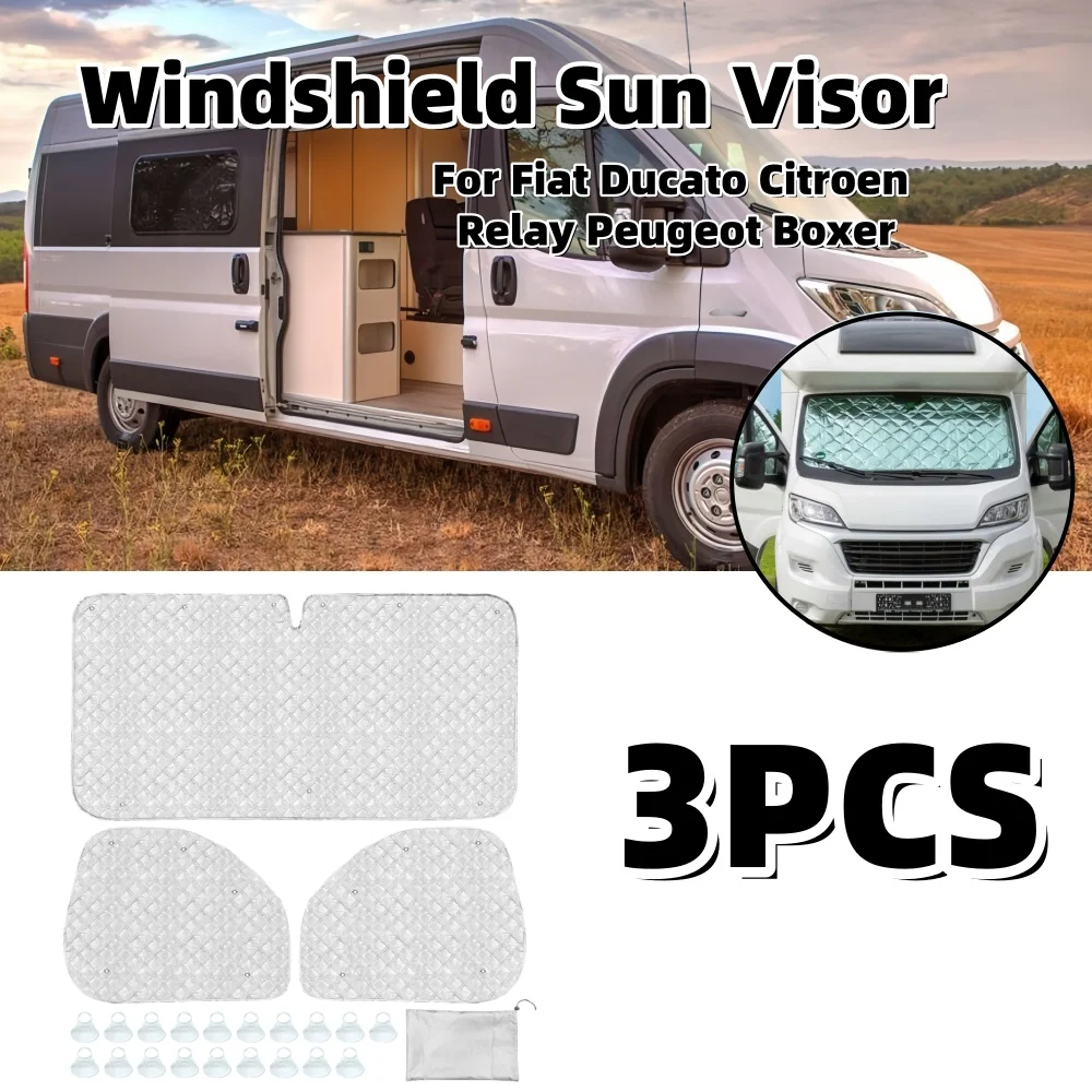 

RV Windshield Sun Visor Windshield Sunshade For Fiat Ducato Citroen Relay Motorhome Wind Deflectors Bug Guard Snow Shield