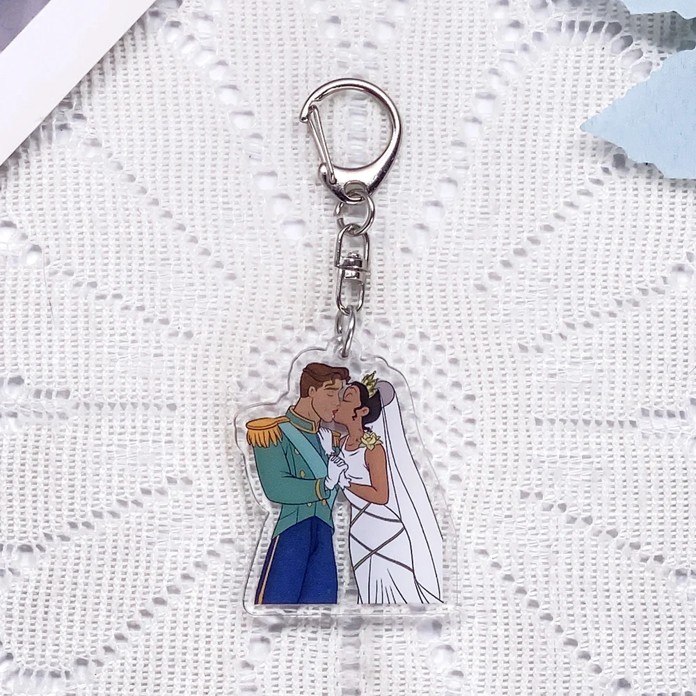 1/13Pcs Disney The Princess and the Frog Keychain Acrylic Keyrings Bag Charms Backpack Pendant Prop Decoration Friends Gifts view 3