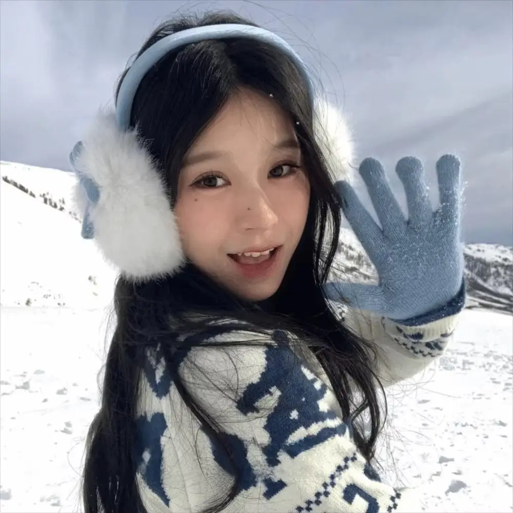 مريحة رشاقته Bowknot أفخم غطاء للأذنين يندبروف مطاطا لطيف غطاء للأذن الدفء مكافحة تجميد الدافئة سماعات الأذن ركوب