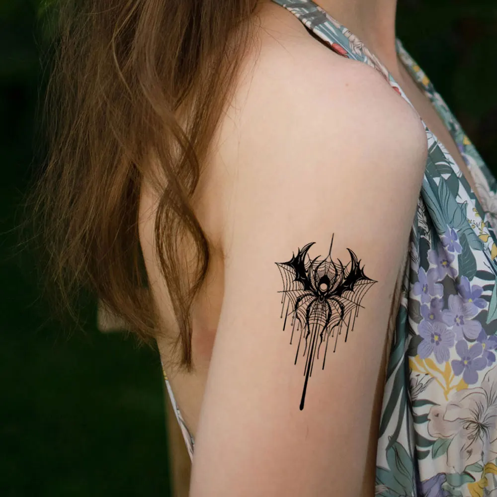10pcs Halloween Spider Web Tattoo Stickers Body Makeup for Woman And Men Waterproof Temporary Tattoo Halloween Fake Tattoo
