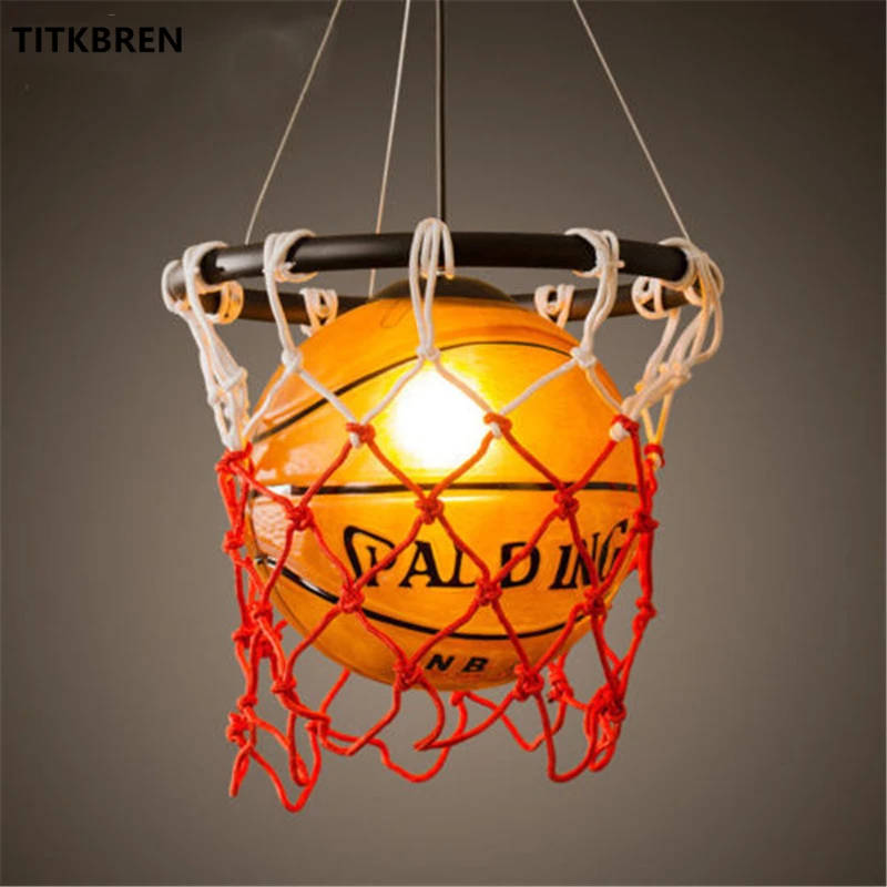 Basketball Pendant Lights Kitchen Hanging Lamp Home Deco Bar Cafe Shop Suspension Living Room Children Kids Bedroom Fixtures
