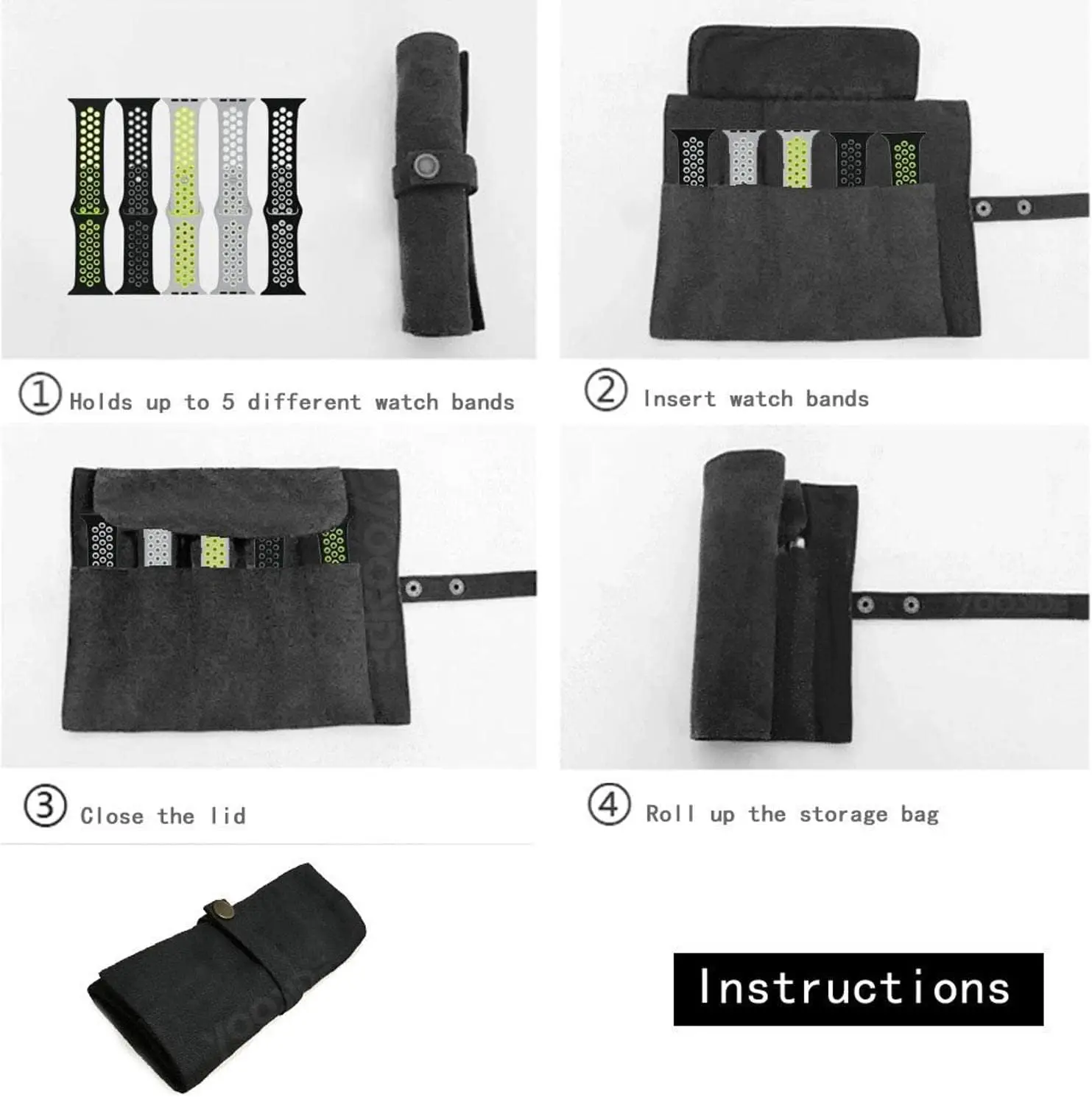Watch Band Accessories,Smart Watch Band Protable  Bag Case Pouch Organizer-Compatible with  Watchbands,  Watch Band,  Watch Band