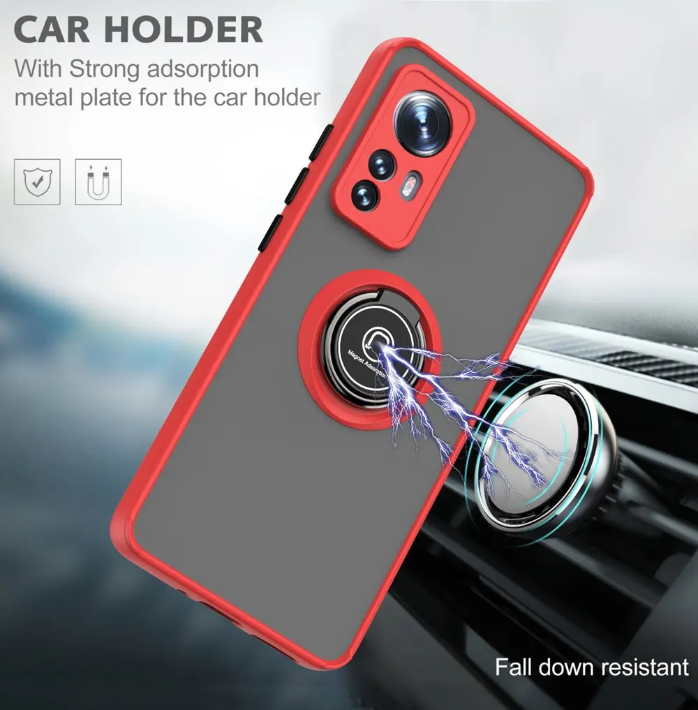 Case for Xiaomi Mi 12 Lite Case Ring Hard Magnetic Back Cover for Xiaomi 12X 11 Ultra 13 10T 12S Pro 12 Lite Shockproof Case