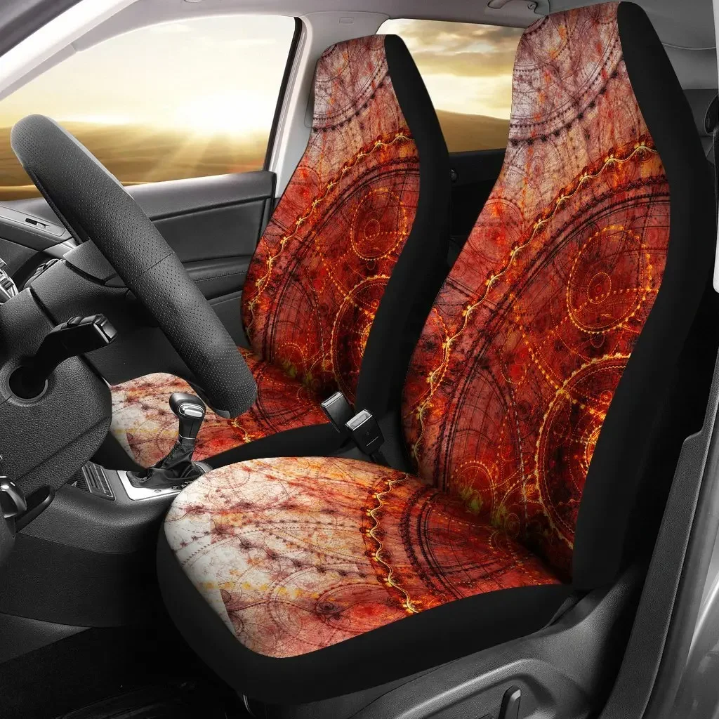 Steampunk Circles Seat Cover Car Seat Covers Set 2 Pc, Car Accessories Car Mats