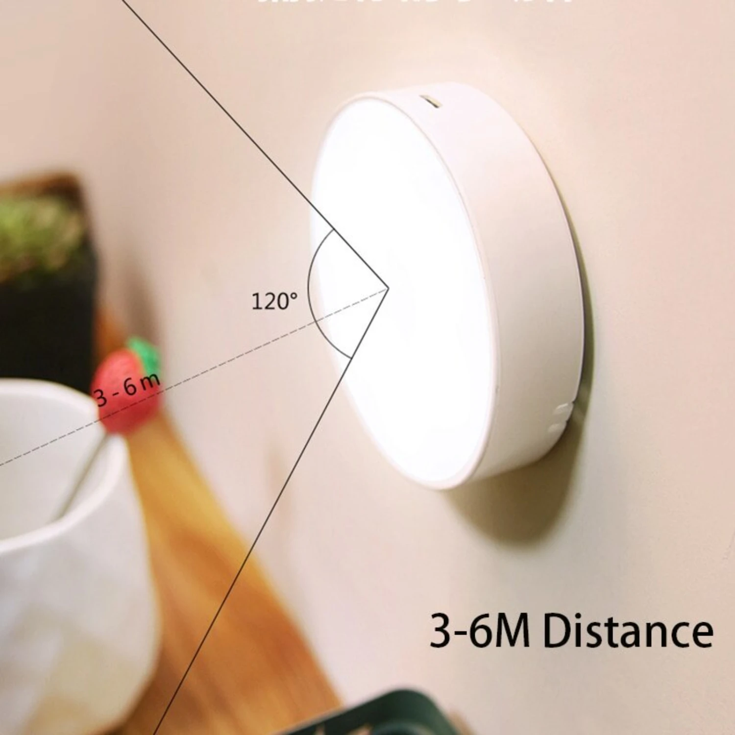 Sem Fio Recarregável LED Smart Night Light, Sensor do Corpo Humano, Iluminação de Emergência, Carregamento USB Automático, Magnético, Novo