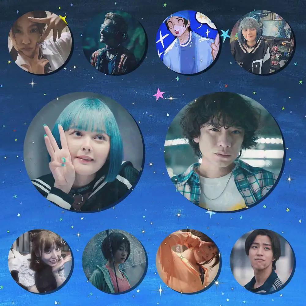 A-alice In B-borderland Round Snap-in Brooches Rock Band Lapel Pins Badges Fan Collection Accessories Jewelry Handmade Gifts