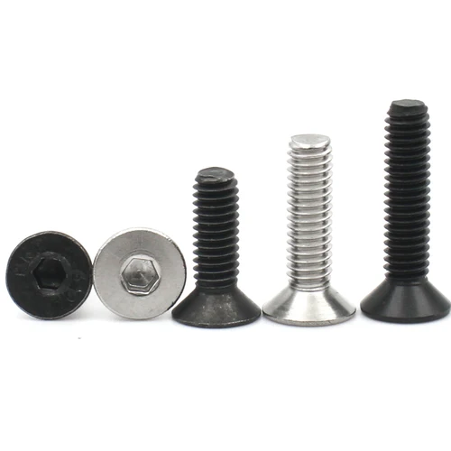 Imagen 2 del producto 10/50 Uds M3 M4 M5 M6 M8 DIN7991 negro grado 10,9 acero 304 acero inoxidable hexagonal tornillo de cabeza avellanada plana