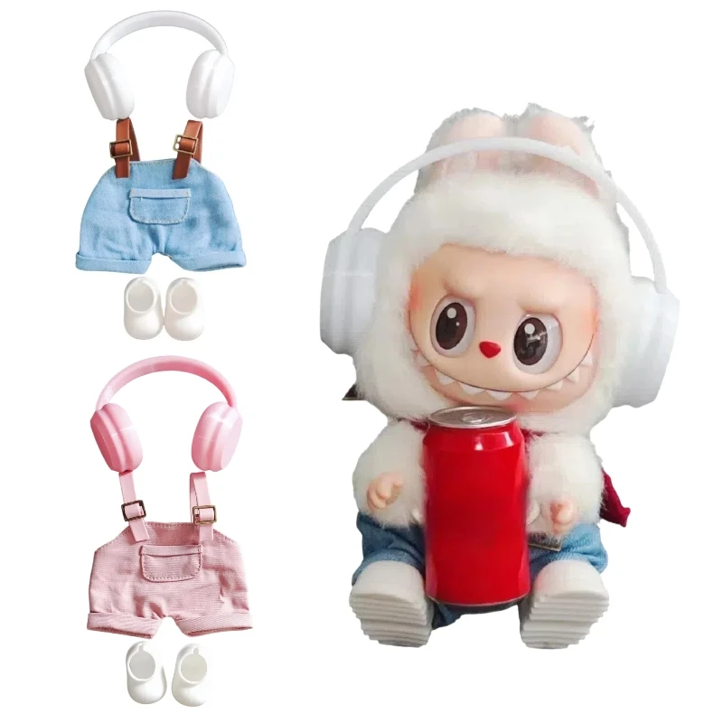 Per 17 centimetri Labubu Vestiti Per Bambole Moda Gatto Tempura Frittura Gamberetti Set Kawaii V1 V2 V3 Accessori di Abbigliamento Per Bambole Ropa marsupio