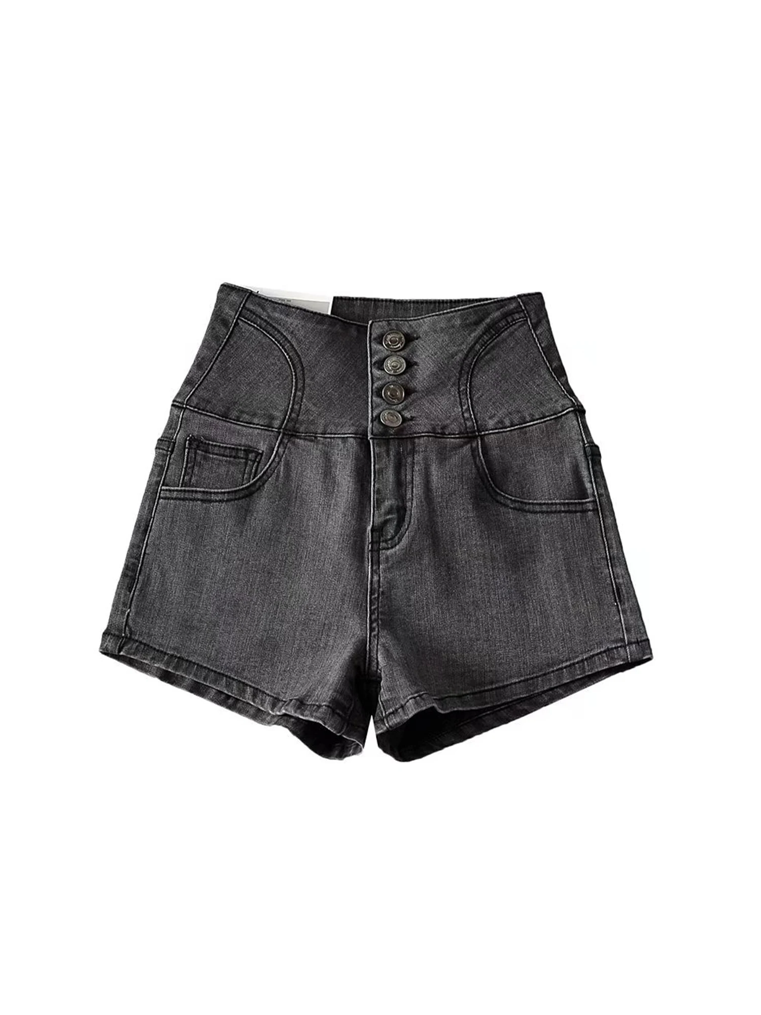 Women's Light Blue Y2k Gyaru Denim Shorts Vintage Harajuku Hot Jeans Shorts High Waist Cowboy Short Pants 2000s Clothes Summer