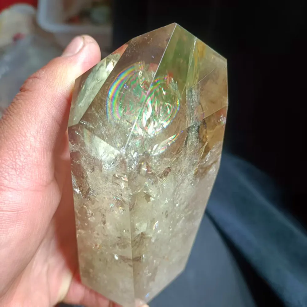 

Natural Citrine Quartz Obelisk, Crystal Wand Point, Reiki Healing