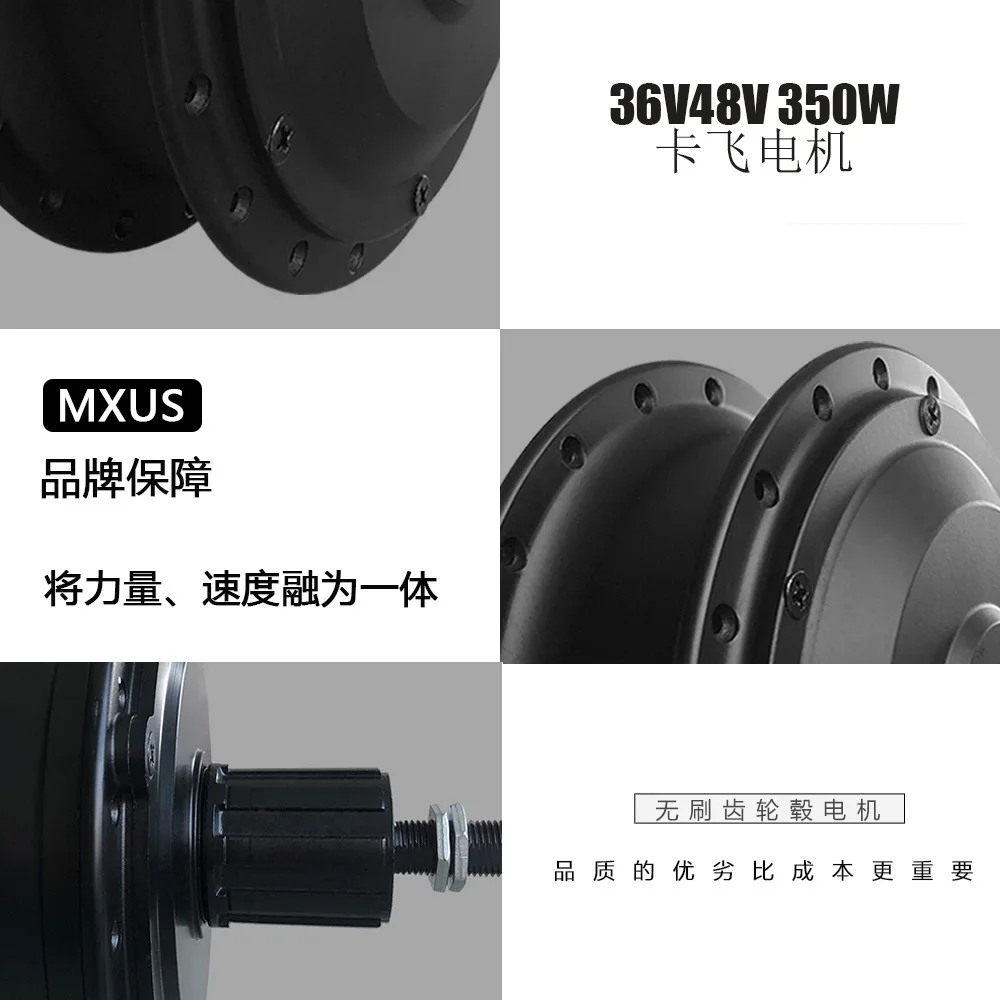 36V/48V 350W MXUS Electric Bicycle Motor Mountain Bike Rear Drive Cassette Retrofit Electric Power Bike Single Motor