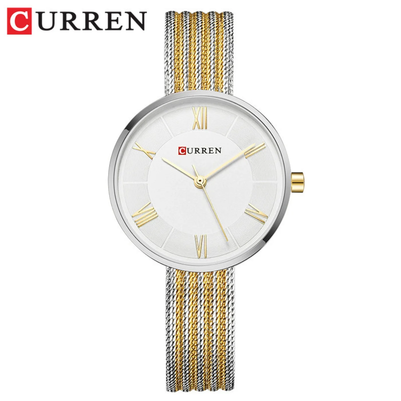 CURREN 9020 Small Dial Quartz Watch for Ladies Waterproof Elegant Mesh Strap Fashion Wristwatch Gifts
