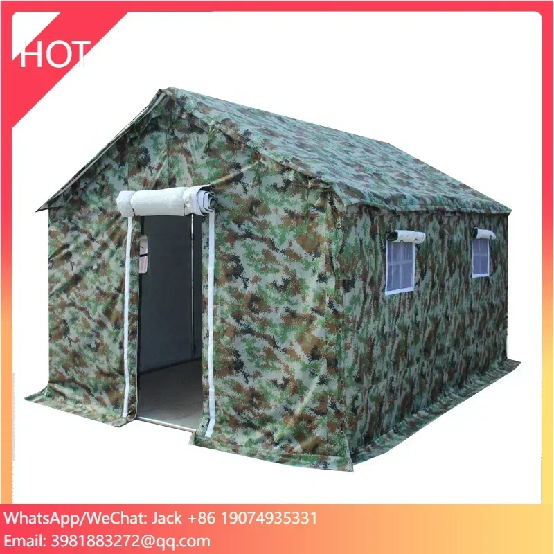 

Wholesale 10-person Emergency Relief Refugee Rescue Pipe Waterproof Canvas Winter Combat Tent