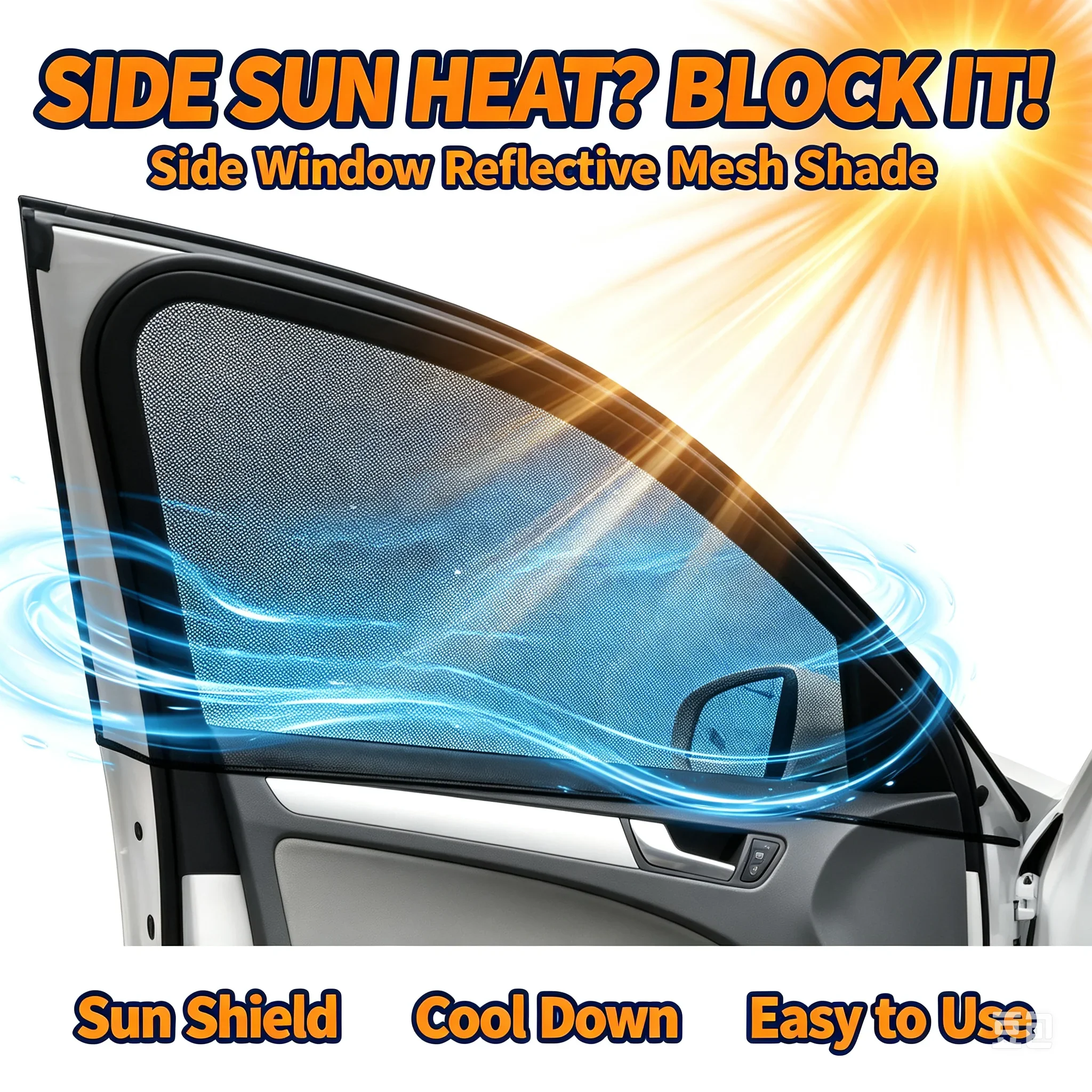 2pcs NEW Mesh Sun Visor Protection Window Films Car Sun Shade Styling Accessories Auto UV Protect Curtain Side Window Sunshade