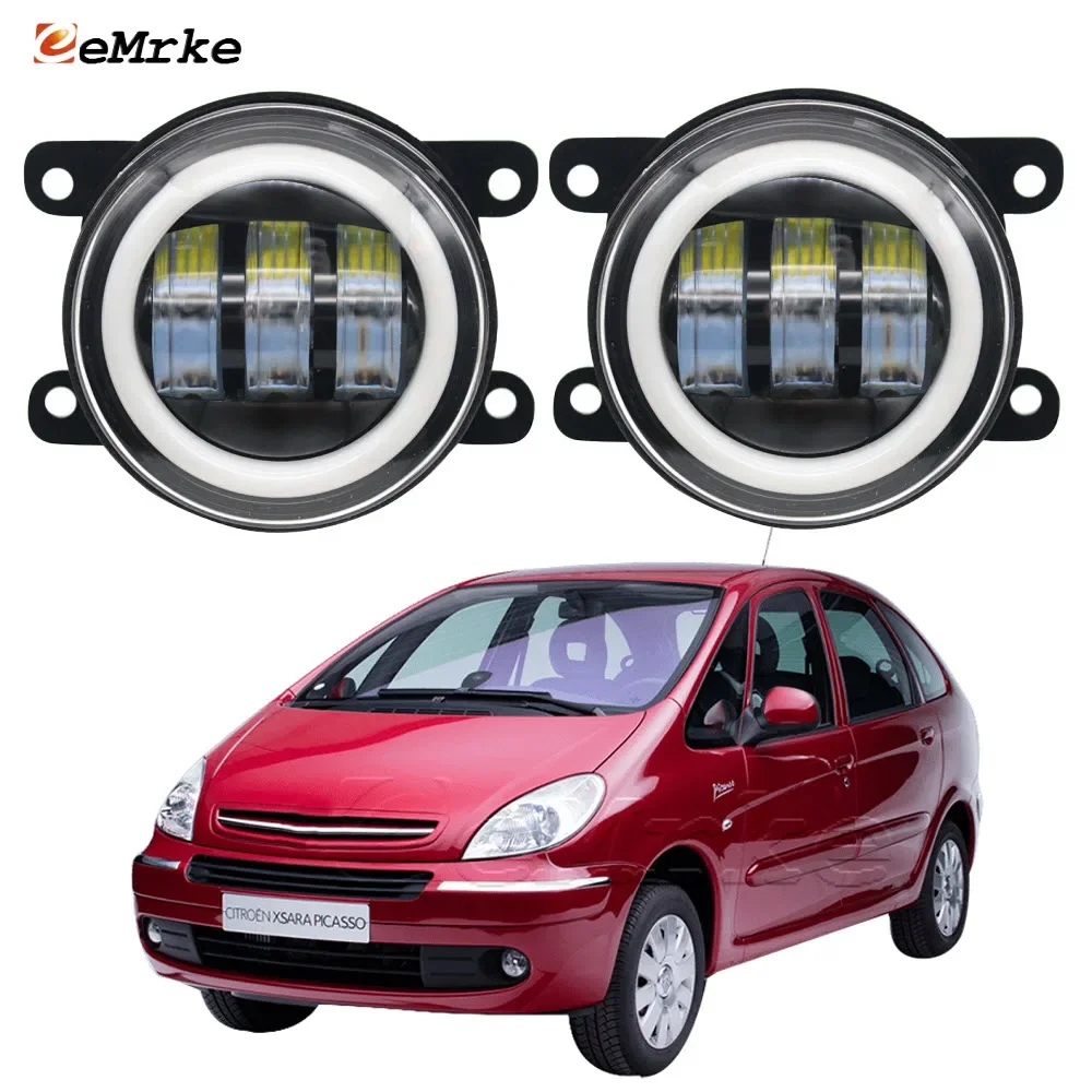 Led Lights Fog Lamp Lens for Citroen Xsara Picasso N68 Facelift 2005-2015 Angel Eyes Turn Signal Light + Car Driving DRL Ring