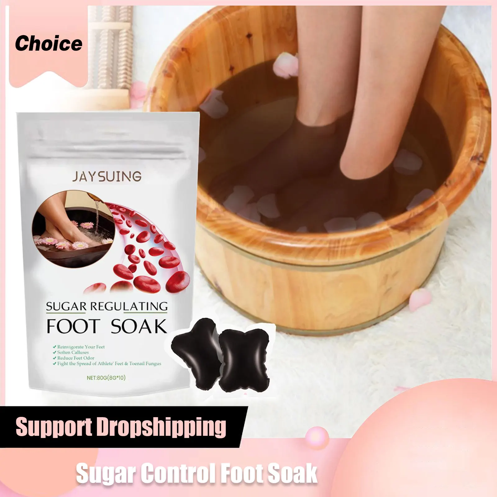 Sugar Control Foot Soak Gel Diabete Treatment Chinese Herb Detox Cleansing Promote Blood Circulation Soothe Relax Foot Bath Soak