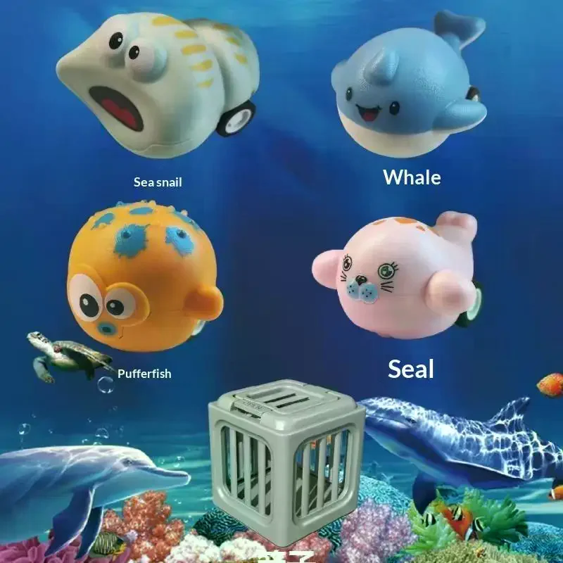 New Aquatic Life Swimming And Diving Toys With Cages Child Adult Pool Party Toys, Toddler Floating Animals Bath Toys Gift