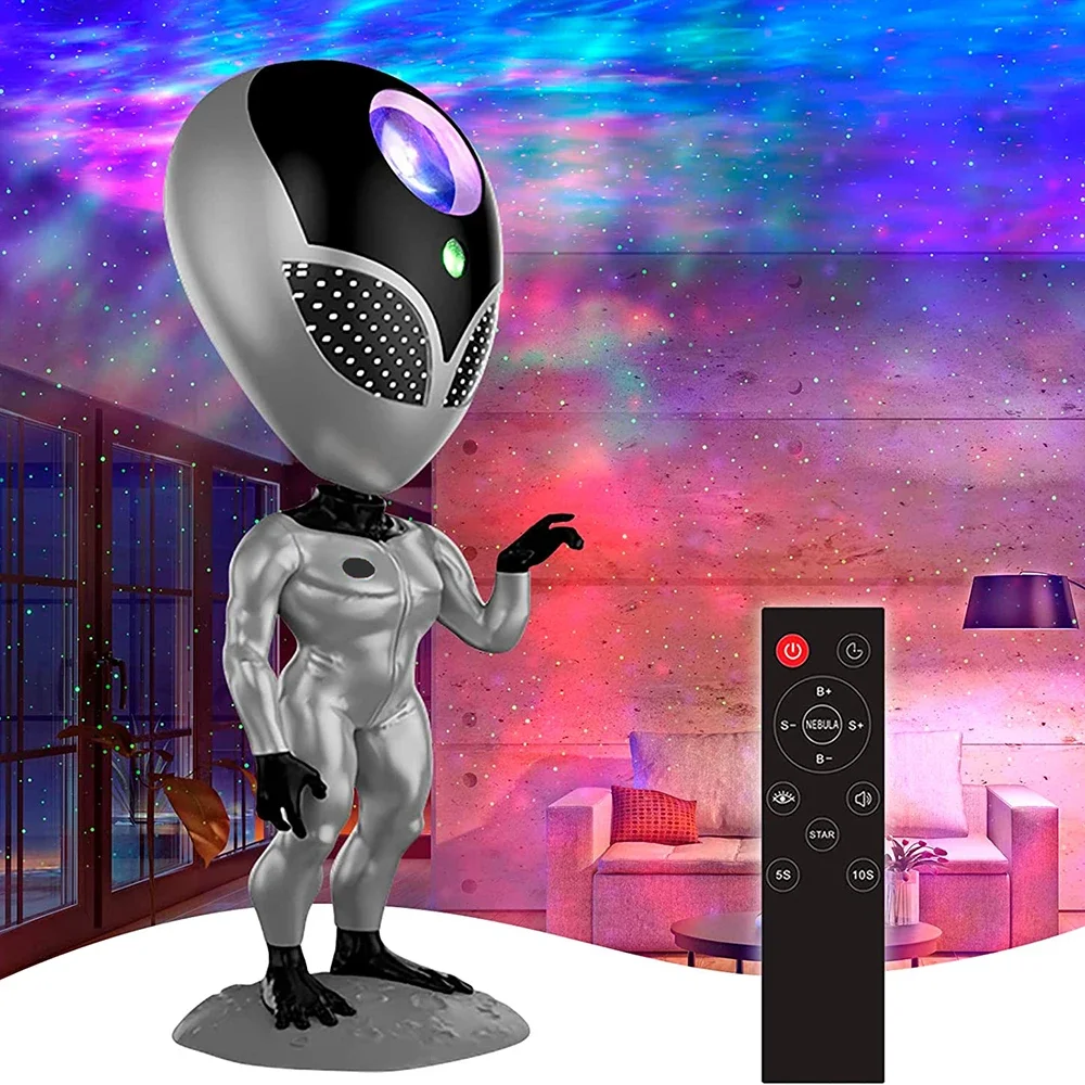 2023 Hot Aurora Starry Sky Star Galaxy Space Buddy Aliens Projector 8 Colors Led Sleep Night Light For Kids Room