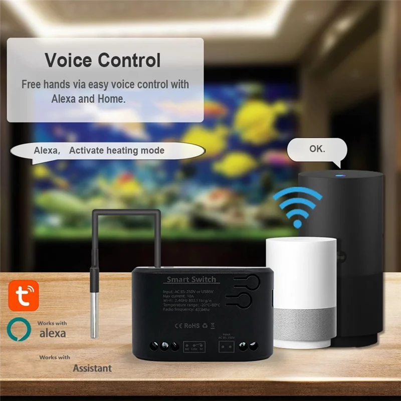 -ABGY Умный переключатель Tuya Tuya Wi-Fi Умный переключатель температуры Умный переключатель с датчиком термостата