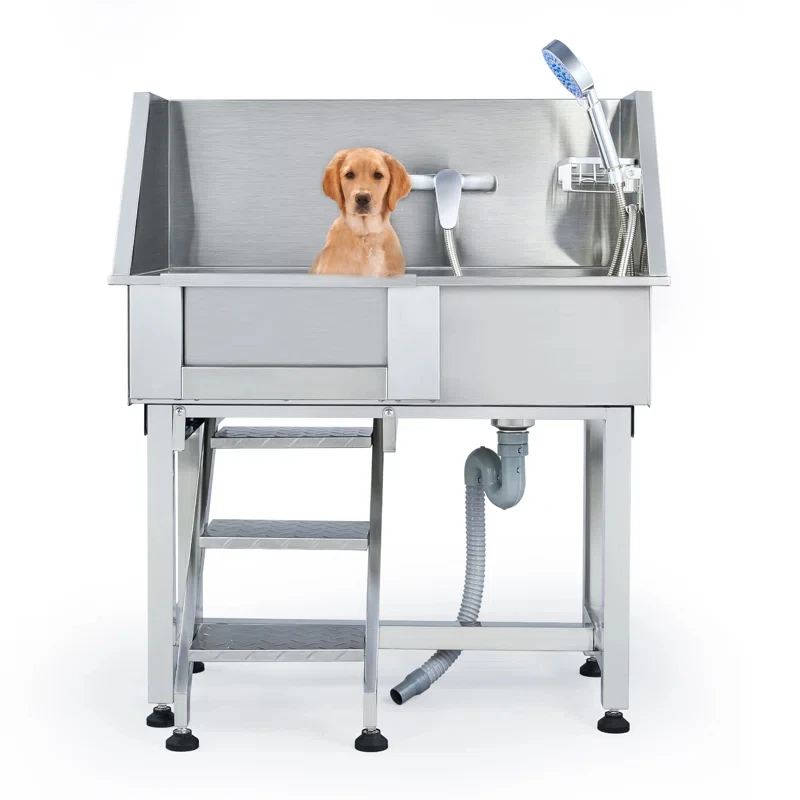 

Eco-Friendly Durable Stainless Steel Pet Bath Tub For Small Animals Grooming And Cleaning